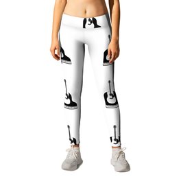 Piano and Guitar Leggings | Graphicdesign, Close, Black, Top, Music, Guitar, White, Backdrop, Acoustic, Piano 