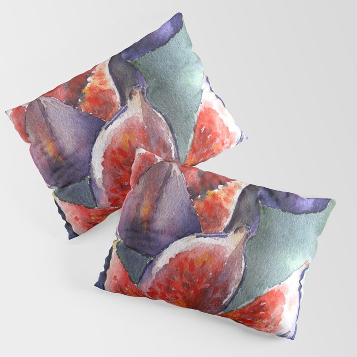 Fig Watercolor Fruits Pillow Sham