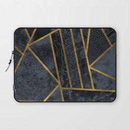 Slate Stone and Gold Geometric Pattern Laptop Sleeve