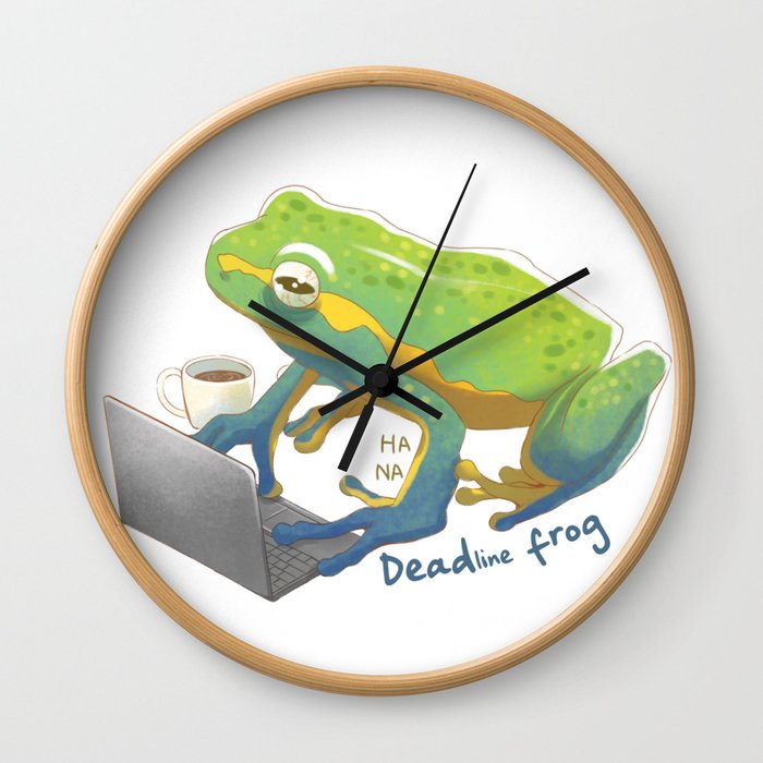 Deadline Frog | Hana Stupid Art Wall Clock