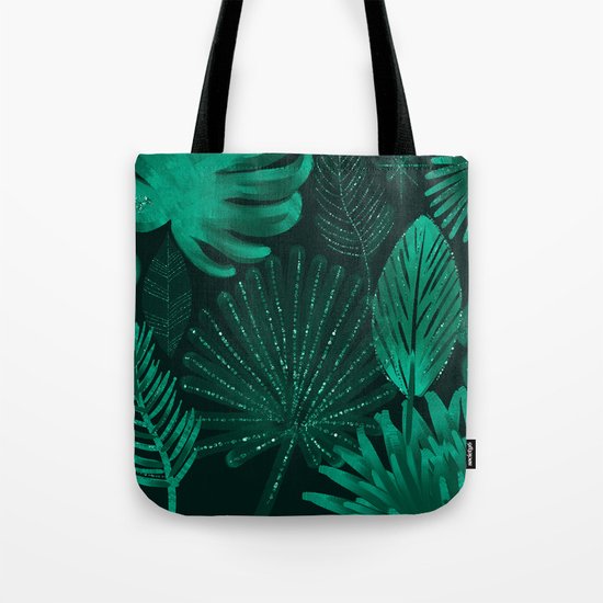Emerald botanical - tropical ferns and palms Tote Bag