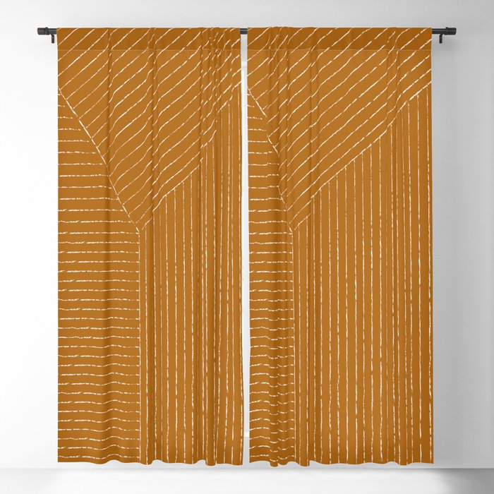 Lines (Golden Brown) Blackout Curtain