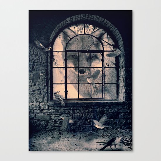 FOX AND BIRDS Canvas Print