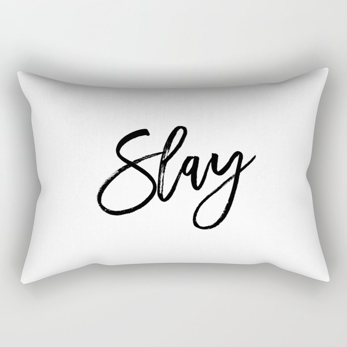 Fashion Poster Fashion Wall Art Typography Print Quote Girl Room Decor SLAY Béyonce Beyonce Quote Rectangular Pillow