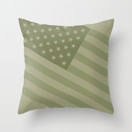 Camo Stars and Stripes – USA Flag in Military Camouflage Colors [FalseFlag 1] Throw Pillow