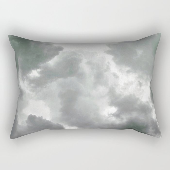 Green Clouds Rectangular Pillow