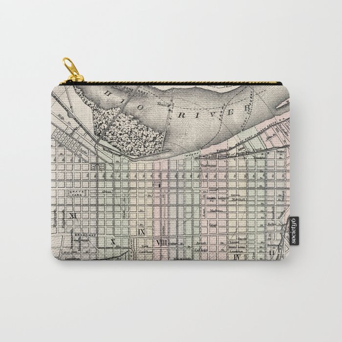 Vintage Map of Louisville Kentucky (1884) Carry-All Pouch