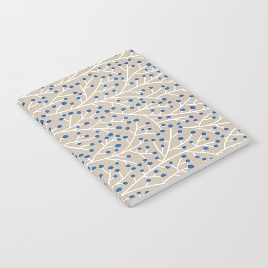 Blue & White Berry Branches Notebook