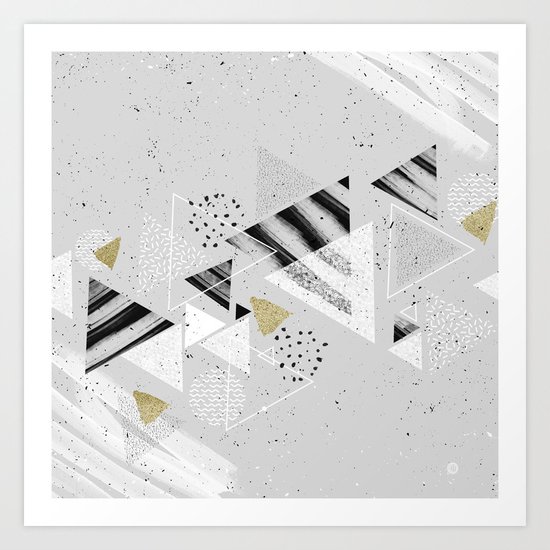 Geometric abstract triangles Art Print