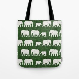 elephant march - green Tote Bag