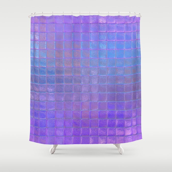 Iridescent Squares Shower Curtain
