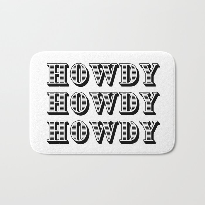 Black And White Howdy Bath Mat