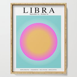 Libra - Astrology Zodiac Aura Gradient Serving Tray