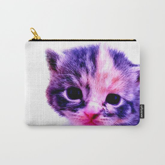 Blue Pink Cute Little Cat Carry-All Pouch