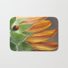 Ladybug on Sunflower Bath Mat