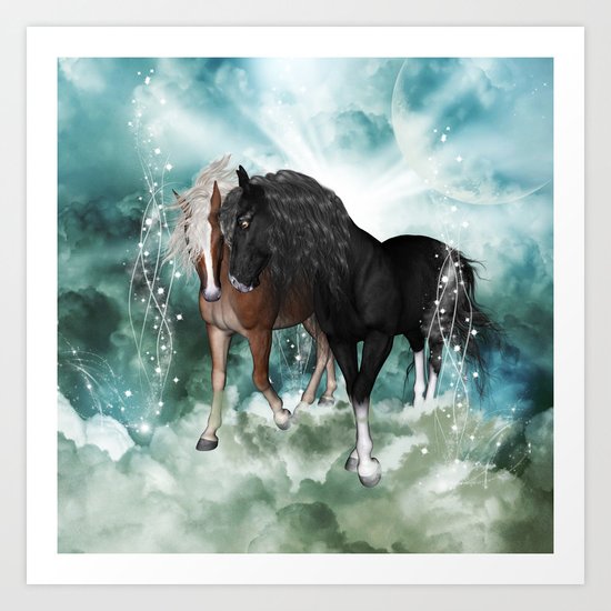 Wonderful couple horses Art Print