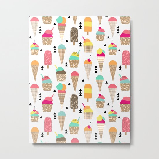 Ice Cream tropical summer spring central park new york city geometric food sweet treat dessert Metal Print