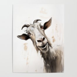 Peeking Goat Poster