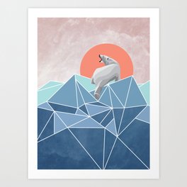 Polar Bear live in North Pole Art Print