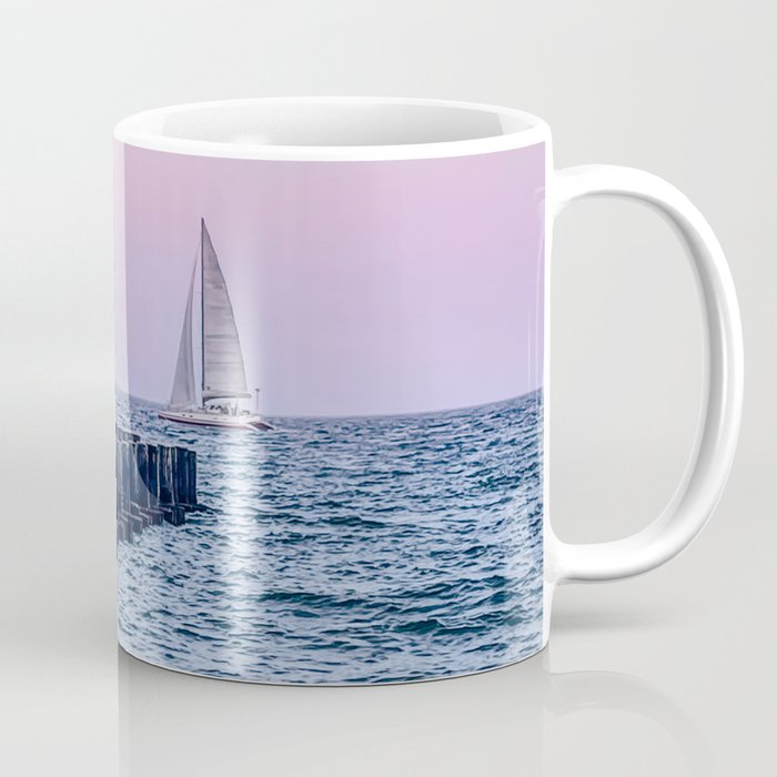 Sailing Boat at sunset Coffee Mug