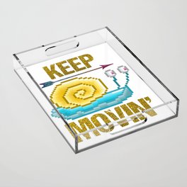 Keep moving, pixel snail Acrylic Tray