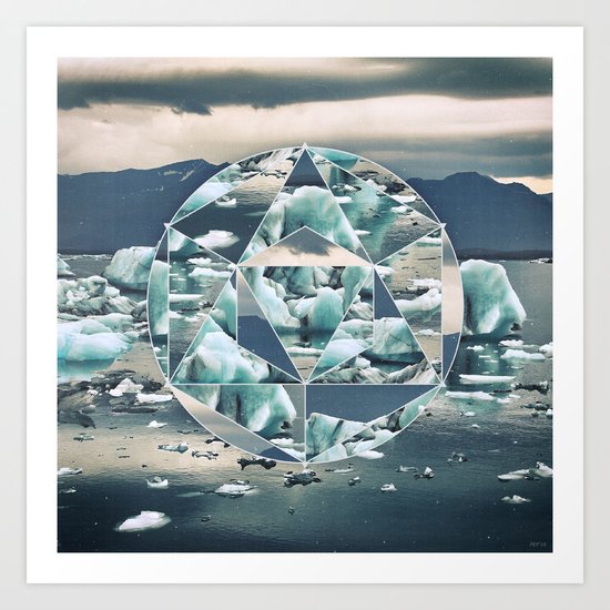 Geometric Icebergs Abstract Art Print