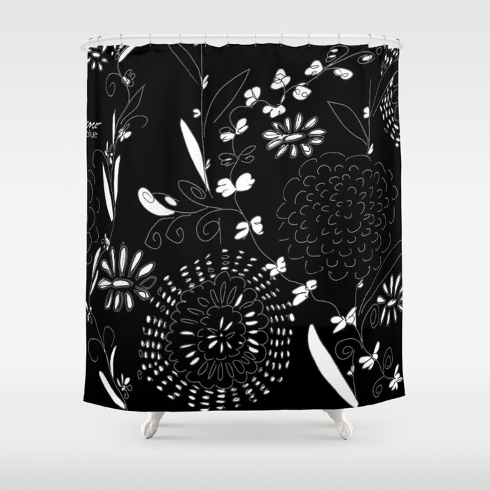 black toile by cocoblue Shower Curtain