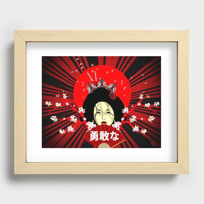 brave japanese geisha Recessed Framed Print