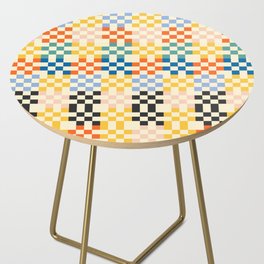 Error 404 and Happy - Checker Pattern Side Table