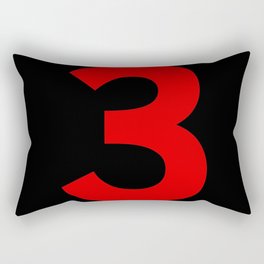Number 3 (Red & Black) Rectangular Pillow