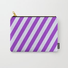 [ Thumbnail: Lavender and Dark Orchid Colored Striped/Lined Pattern Carry-All Pouch ]