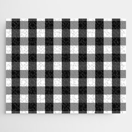Gingham Plaid Pattern (black/white) Jigsaw Puzzle