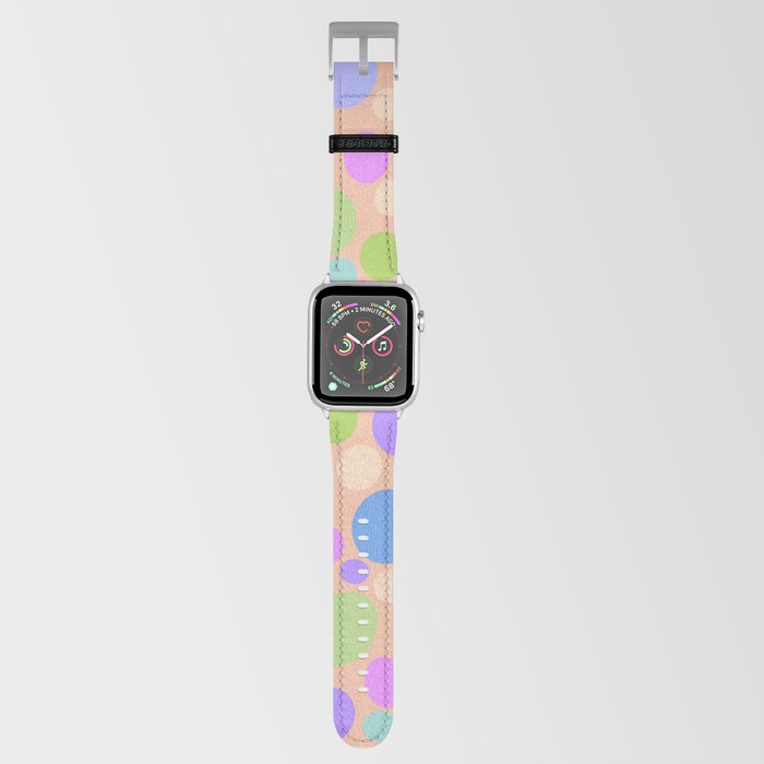 Polka Dot Power - orange tint and purple  Apple Watch Band