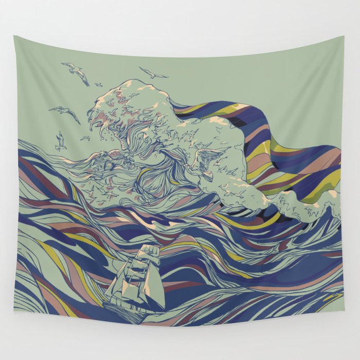 OCEAN AND LOVE Wall Tapestry