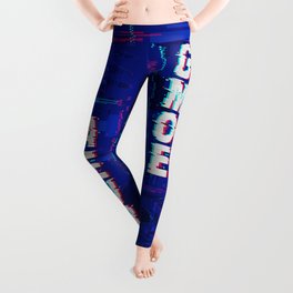 Game Over Glitch Text Distorted Leggings