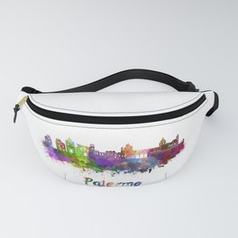 Palermo skyline in watercolor Fanny Pack