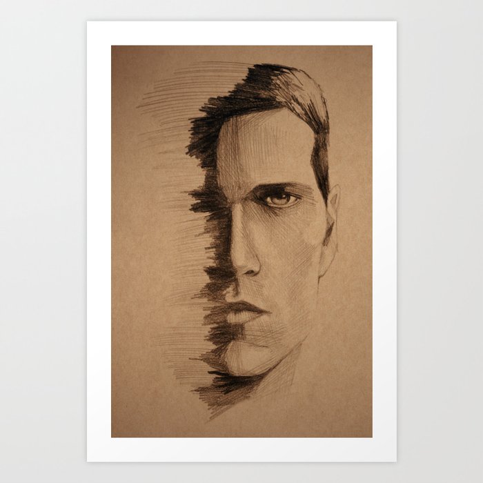 Half Face Art Print By Strangedesign Society6