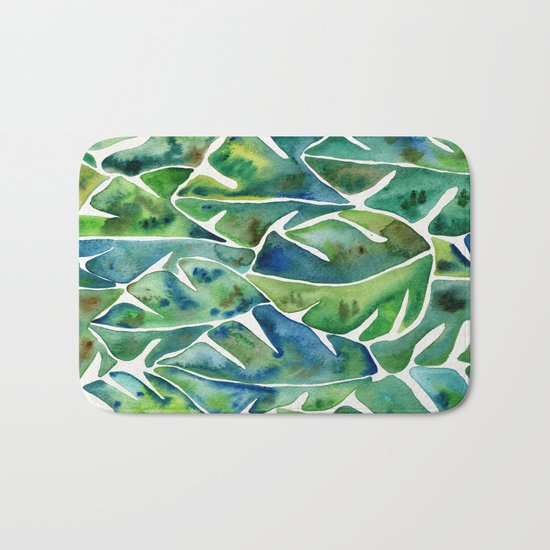 Split Leaf Philodendron – Green Bath Mat