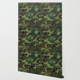 Green and Brown Camouflage Pattern Wallpaper