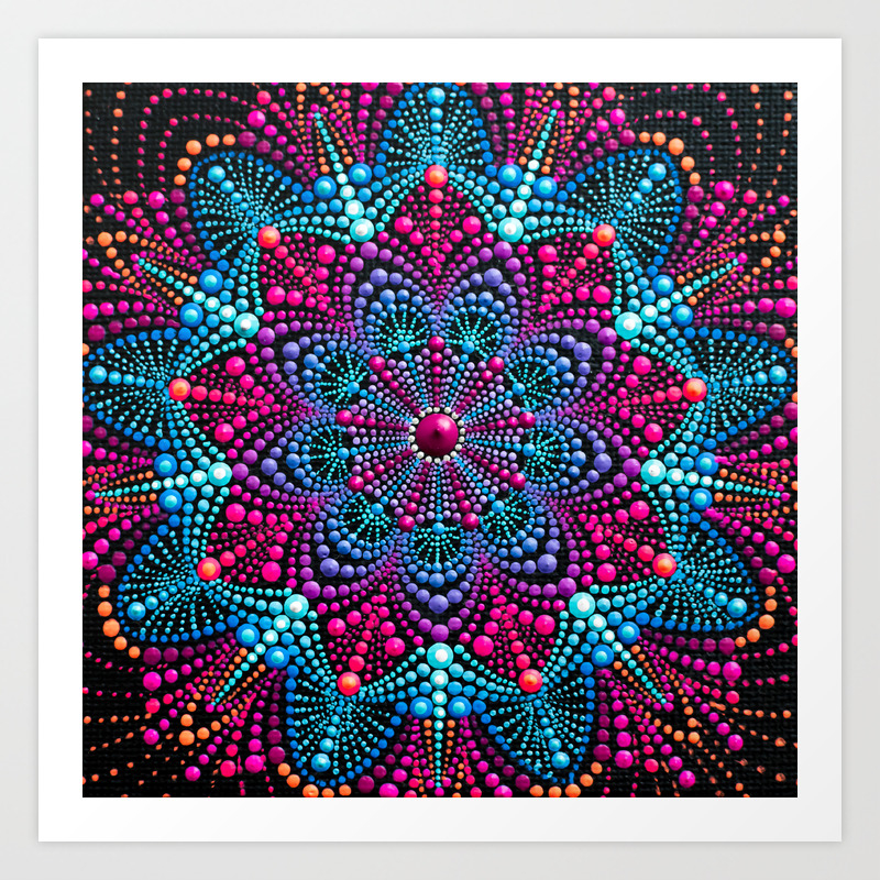 Mandala Painting On Canvas Art Print By Anastasiahelten Society6