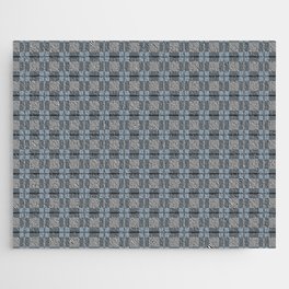 Blue Grey Clan Clark Tartan Plaid Pattern Jigsaw Puzzle