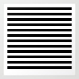 Black and White Horizontal Stripes | Classic Cabana Stripe Art Print