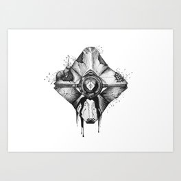 Decaying Ghost Shell Art Print