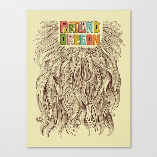 Portland = Beards Canvas Print