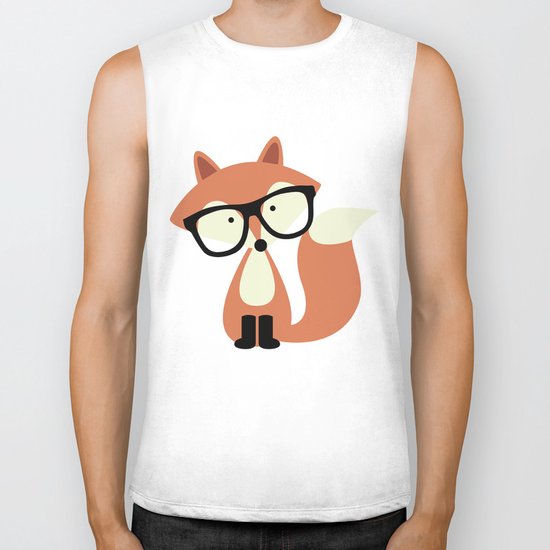 Hipster Red Fox Biker Tank