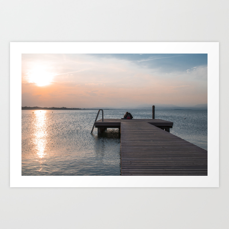 Watching The Sunset On The Dock Art Print By Caravantrips Society6