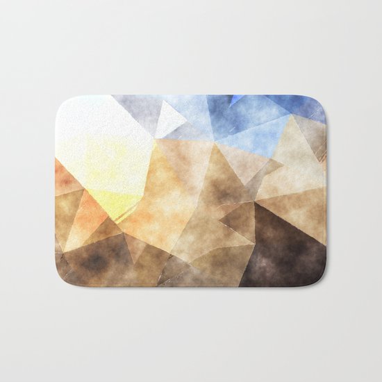 On the fields- Abstract watercolor triangle pattern Bath Mat