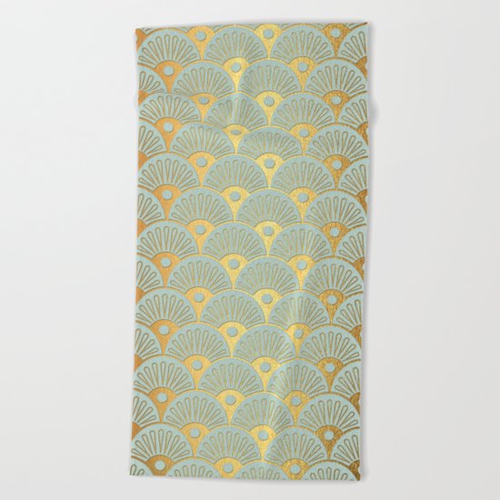 Fan Gold Beach Towel