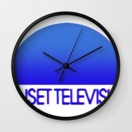 Sunset Television Logo Blue Wall Clock