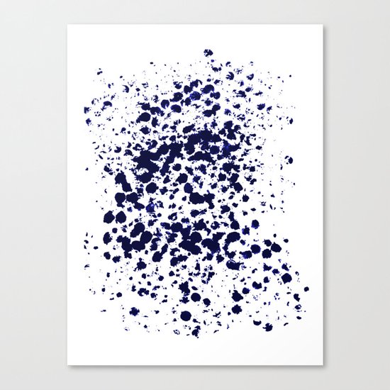 Indigo Splash abstract minimal white and blue nautical water painterly painting monochromatic art Canvas Print